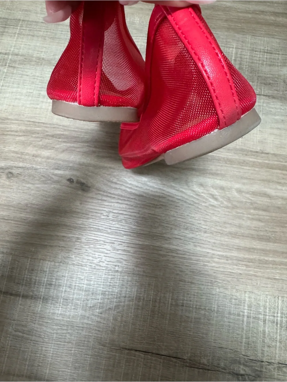 Old Navy Bright Red Mesh Slip-On Ballet Flats